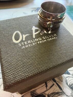 Or Paz Mixed Metal Stacked Rings in Silver and Gold